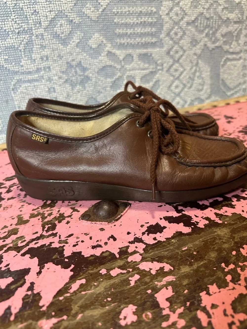 VINTAGE SAS Brown “Bounce” Wedge shoe sz 8